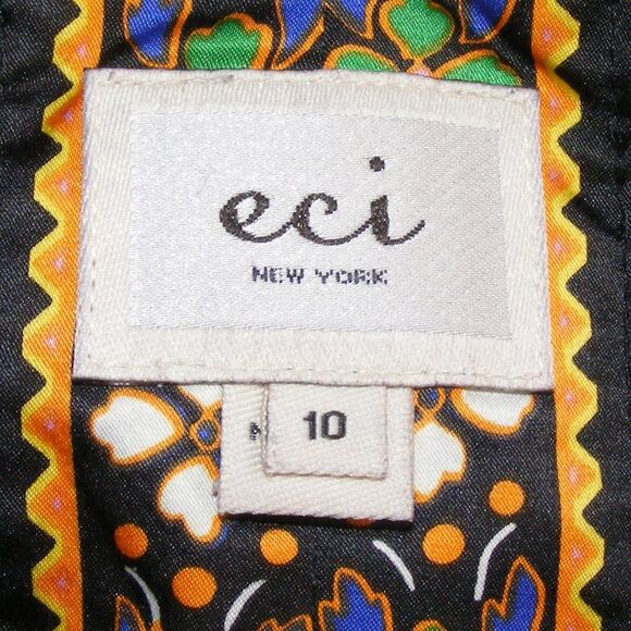 ECI Summer Dress, 10, Bold Multicolor Paisley, Sleeveless, Sash, V-neck - Picture 12 of 13